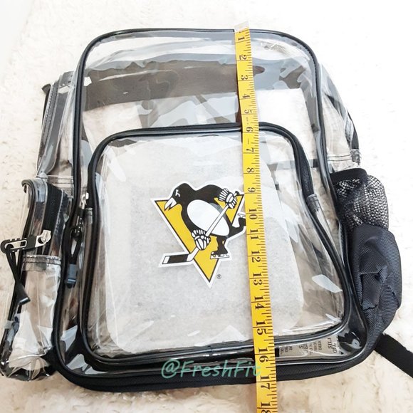 🆕Pittsburgh Penguins Hockey Logo Clear Backpack - Picture 3 of 10